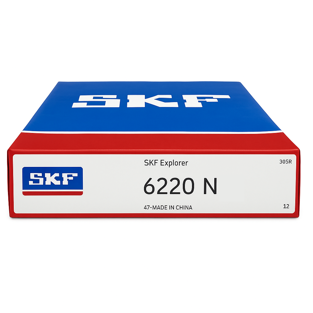 V&ograve;ng bi cầu r&atilde;nh s&acirc;u SKF 6220 N cạnh ngo&agrave;i c&oacute; r&atilde;nh