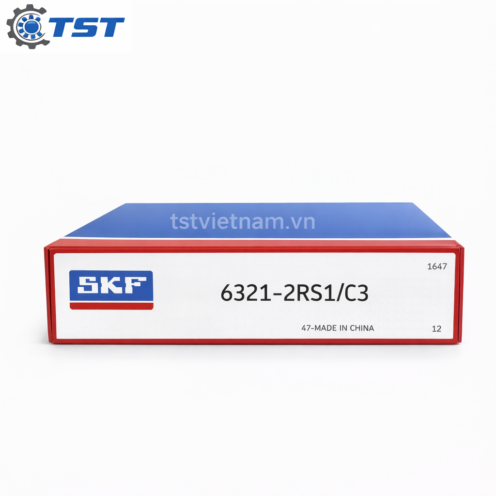 V&ograve;ng bi cầu SKF 6321-2RS1/C3 phớt cao su khe hở C3 ch&iacute;nh h&atilde;ng